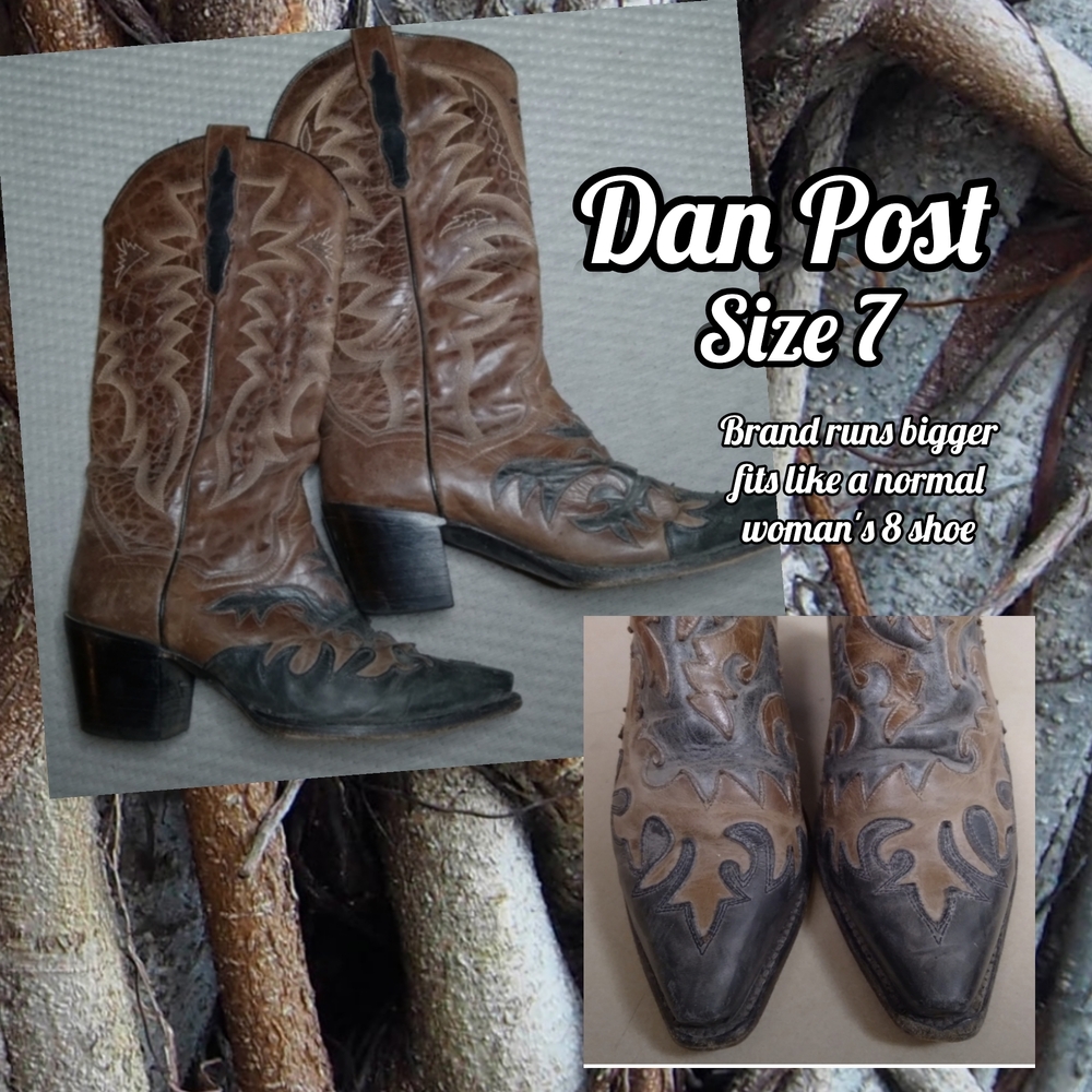 Dan Post Women's Tan and Black Western Boots